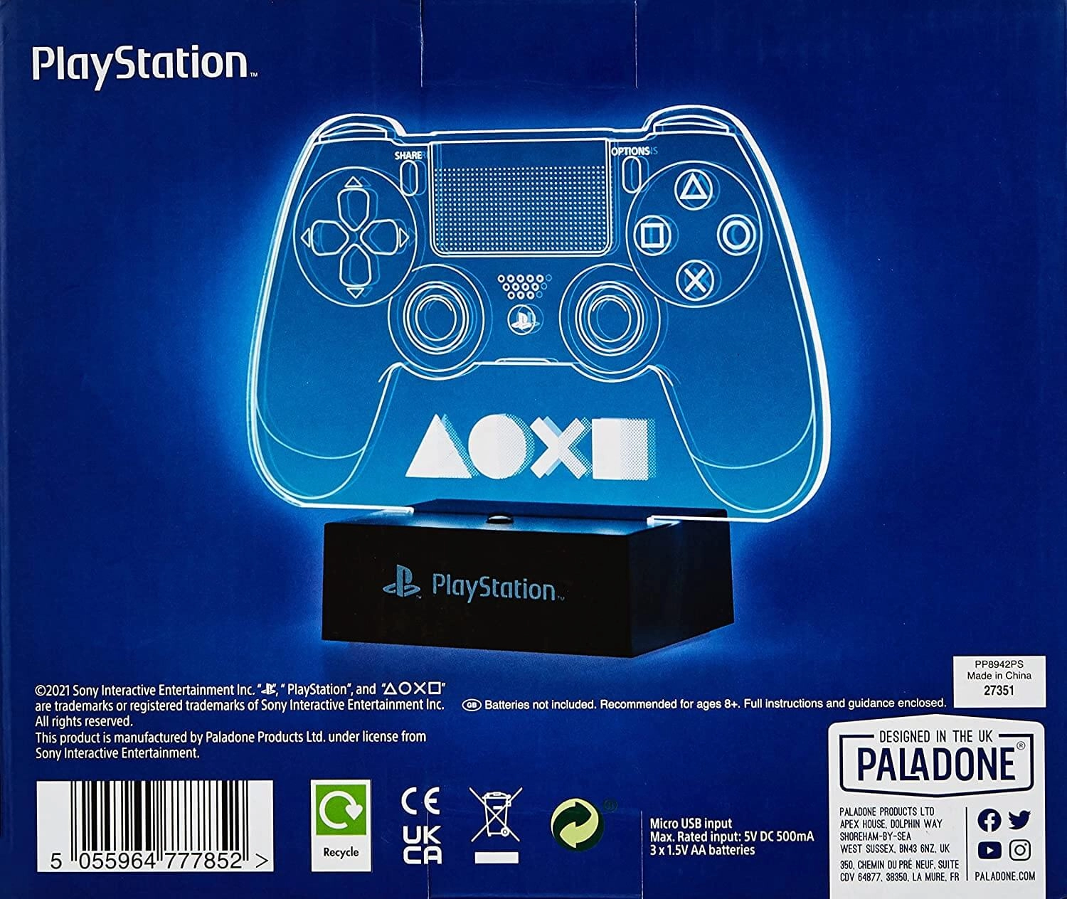 Paladone PS Controller Acrylic Blue Light Lamp  for sale in Egypt from Games2Egypt