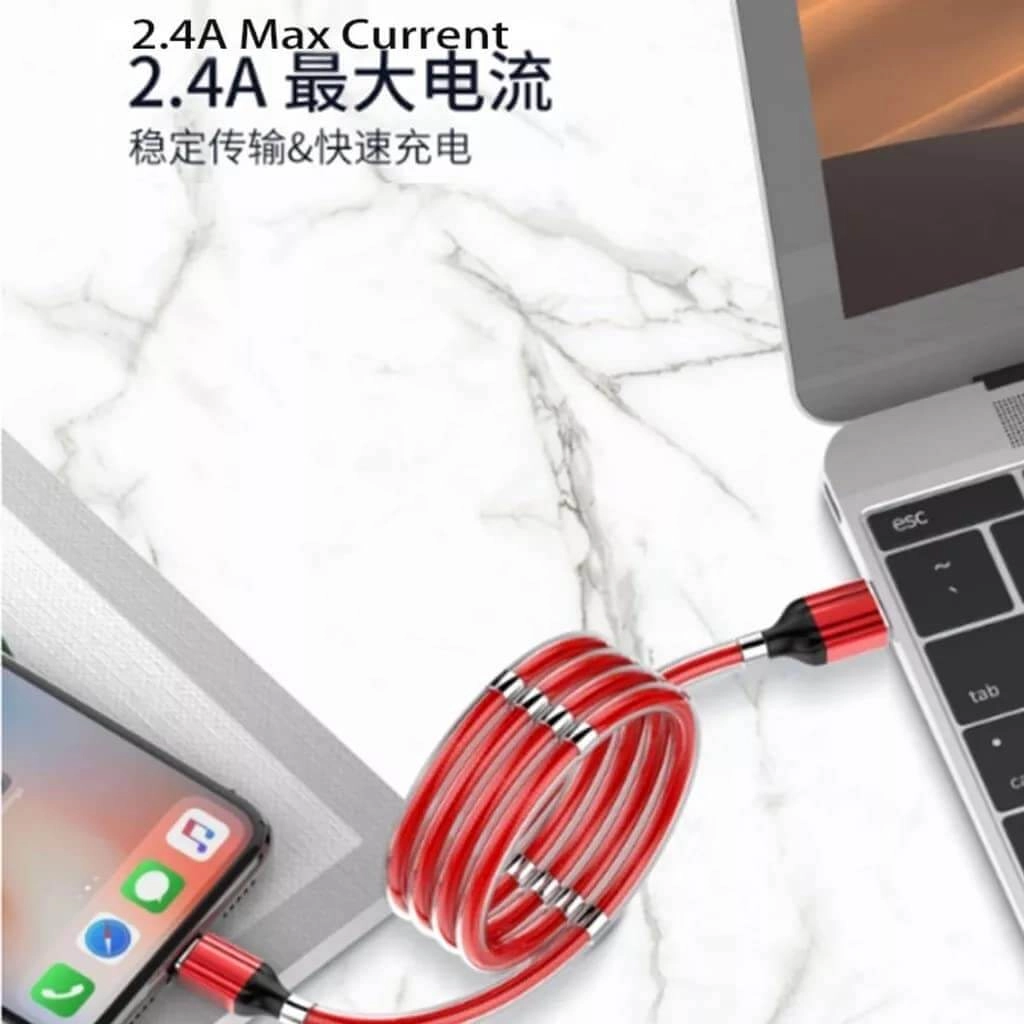 Ldnio LS491 2.4A Magnetic Charging Cable from USB to Micro - 1m  for sale in Egypt from Games2Egypt