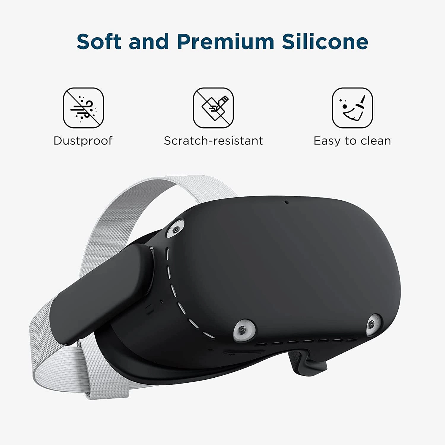 Kiwi design VR Silicone Shell Protective Cover for Oculus Quest 2 - Black  for sale in Egypt from Games2Egypt