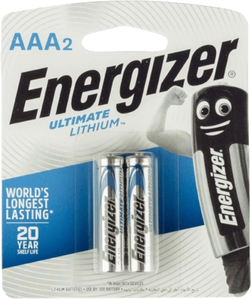 Energizer 2 AAA Lithium Batteries (1.5V)