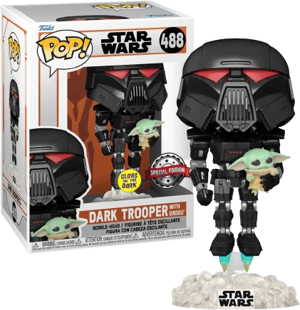 Funko Pop! Star Wars - Dark Trooper with Grogu (Glow in The Dark) (488)  for sale in Egypt from Games2Egypt