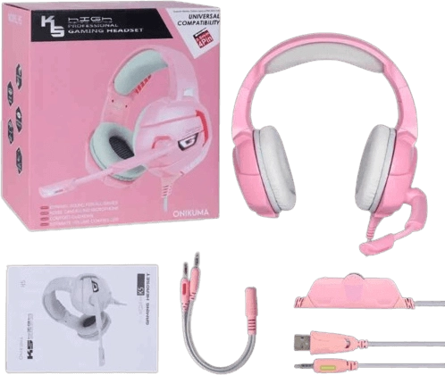 Onikuma K5 Wired Gaming Headphone - Pink  for sale in Egypt from Games2Egypt