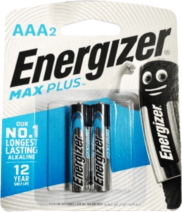 Energizer Alkaline 2 AAA Max Plus Batteries (1.5V)