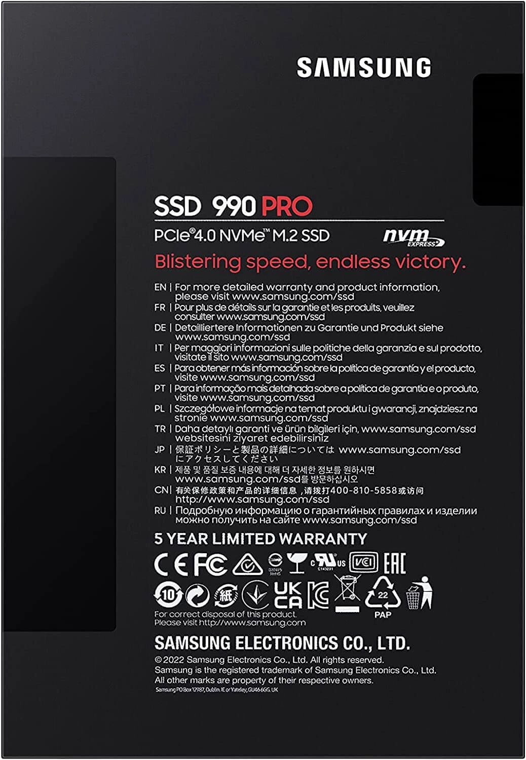 Samsung 990 Pro PCle 4.0 M.2 NVMe INTERNAL SSD - 1TB  for sale in Egypt from Games2Egypt