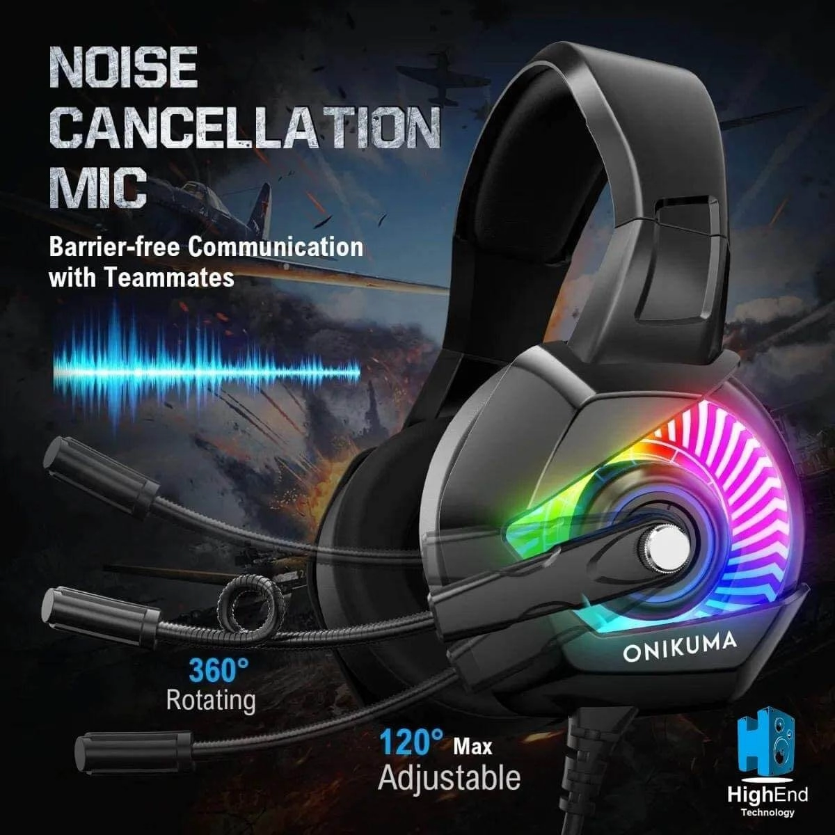 ONIKUMA K6 Wired Gaming Headphone - RGB  for sale in Egypt from Games2Egypt