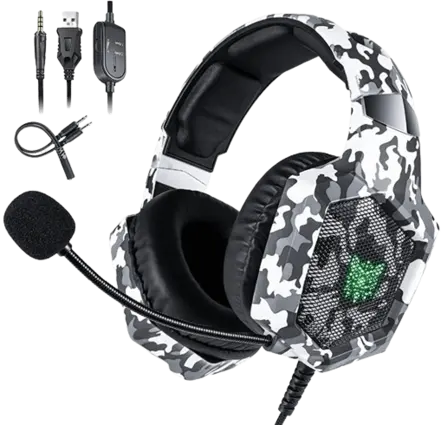 Onikuma K8 Wired Gaming Headphone - Camo Gray