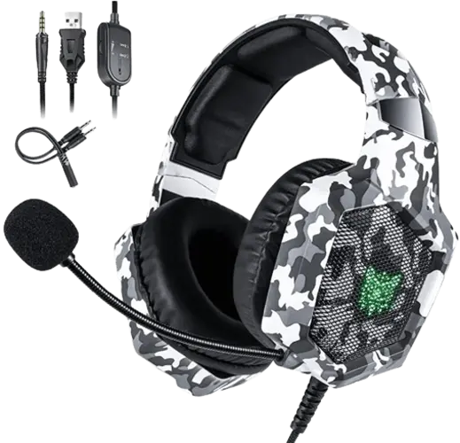 Onikuma K8 Wired Gaming Headphone - Camo Gray