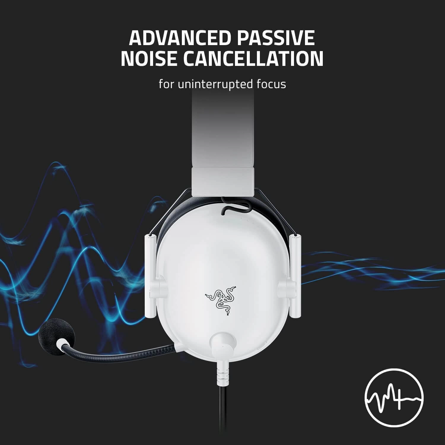 Razer BlackShark V2 X Wired Gaming Headphone - White  for sale in Egypt from Games2Egypt