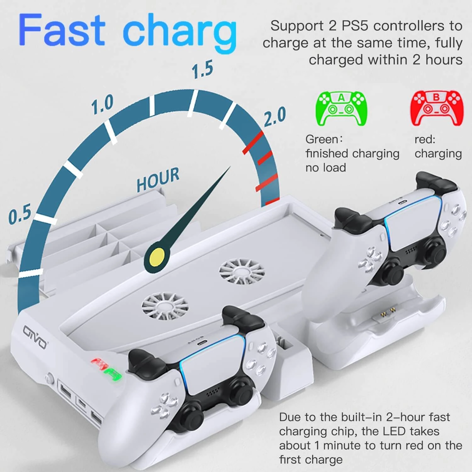 Oivo PS5 Console Cooling Stand with Controller Charging Station  for sale in Egypt from Games2Egypt