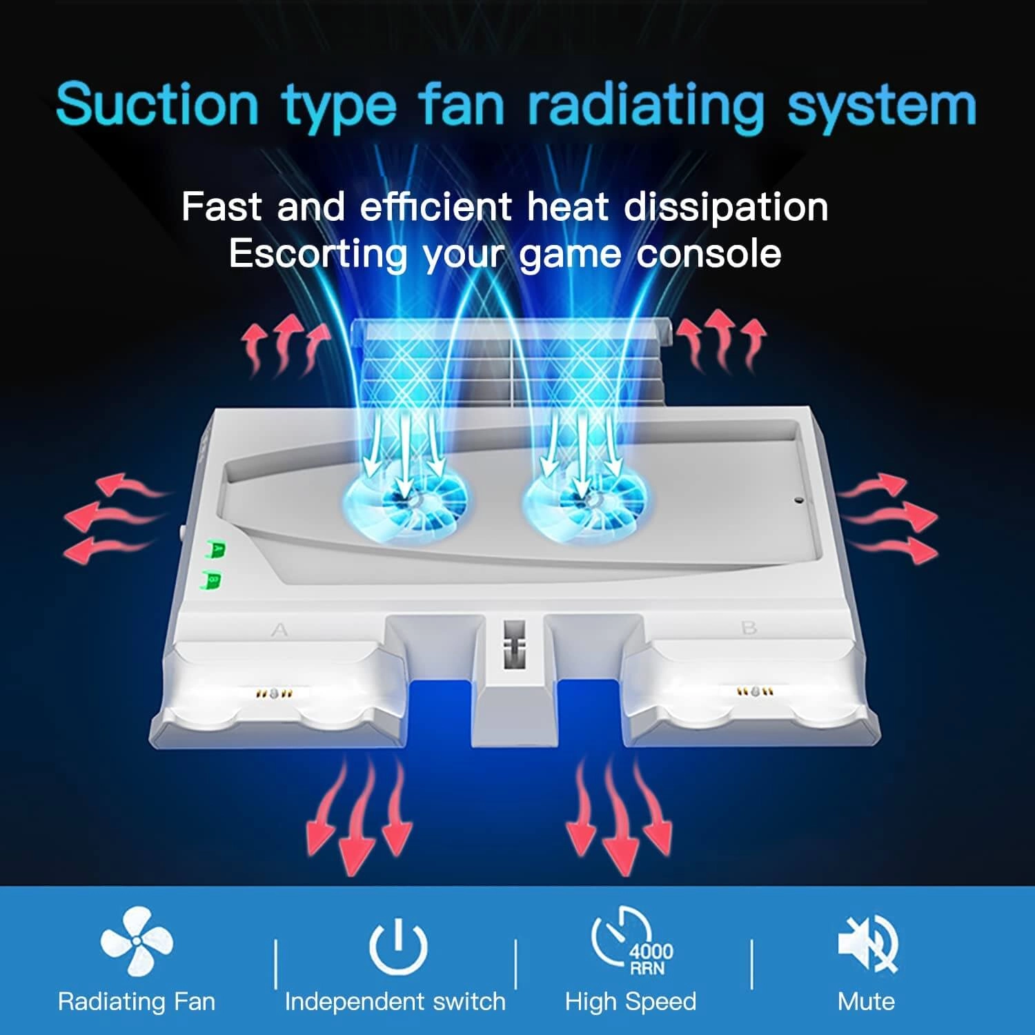 Oivo PS5 Console Cooling Stand with Controller Charging Station  for sale in Egypt from Games2Egypt