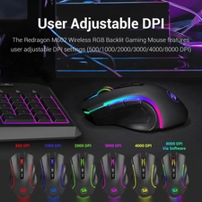 Redragon M602-KS Griffin RGB Wireless & Wired Gaming Mouse - Black  for sale in Egypt from Games2Egypt