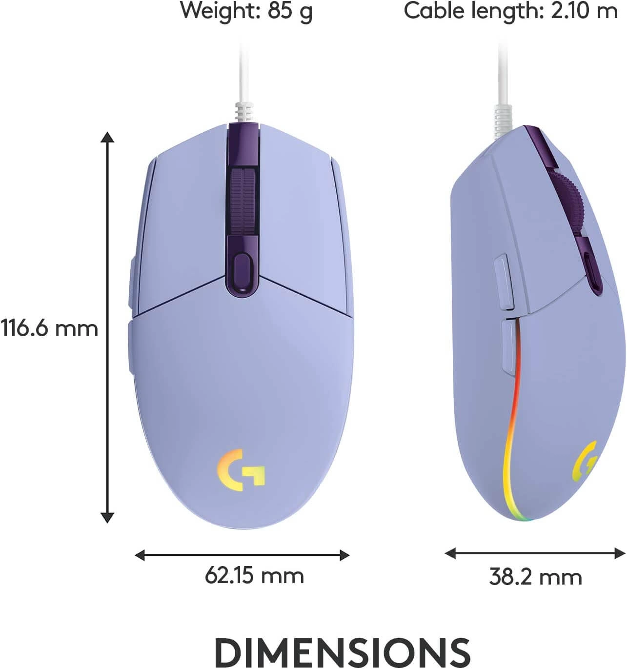 Logitech G203 Wired Gaming Mouse - Purple (Lilac)  for sale in Egypt from Games2Egypt