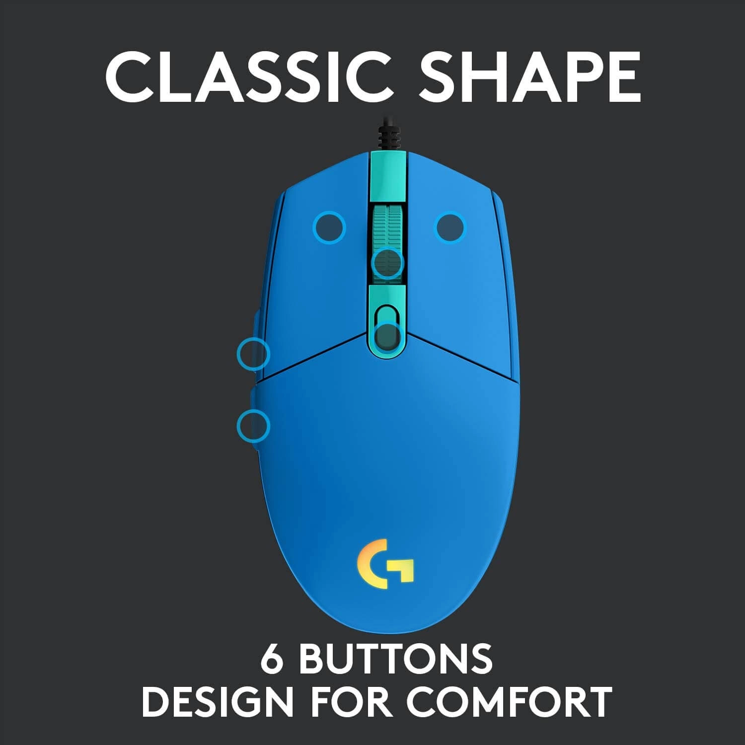 Logitech G203 Wired Gaming Mouse - Blue  for sale in Egypt from Games2Egypt