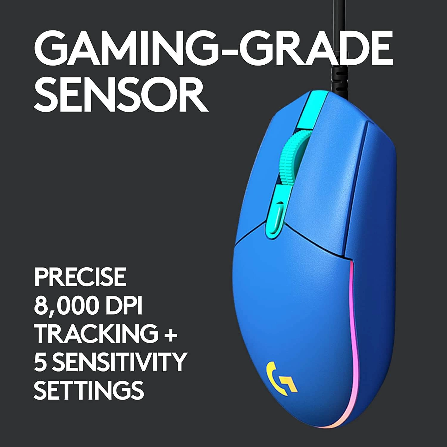 Logitech G203 Wired Gaming Mouse - Blue  for sale in Egypt from Games2Egypt