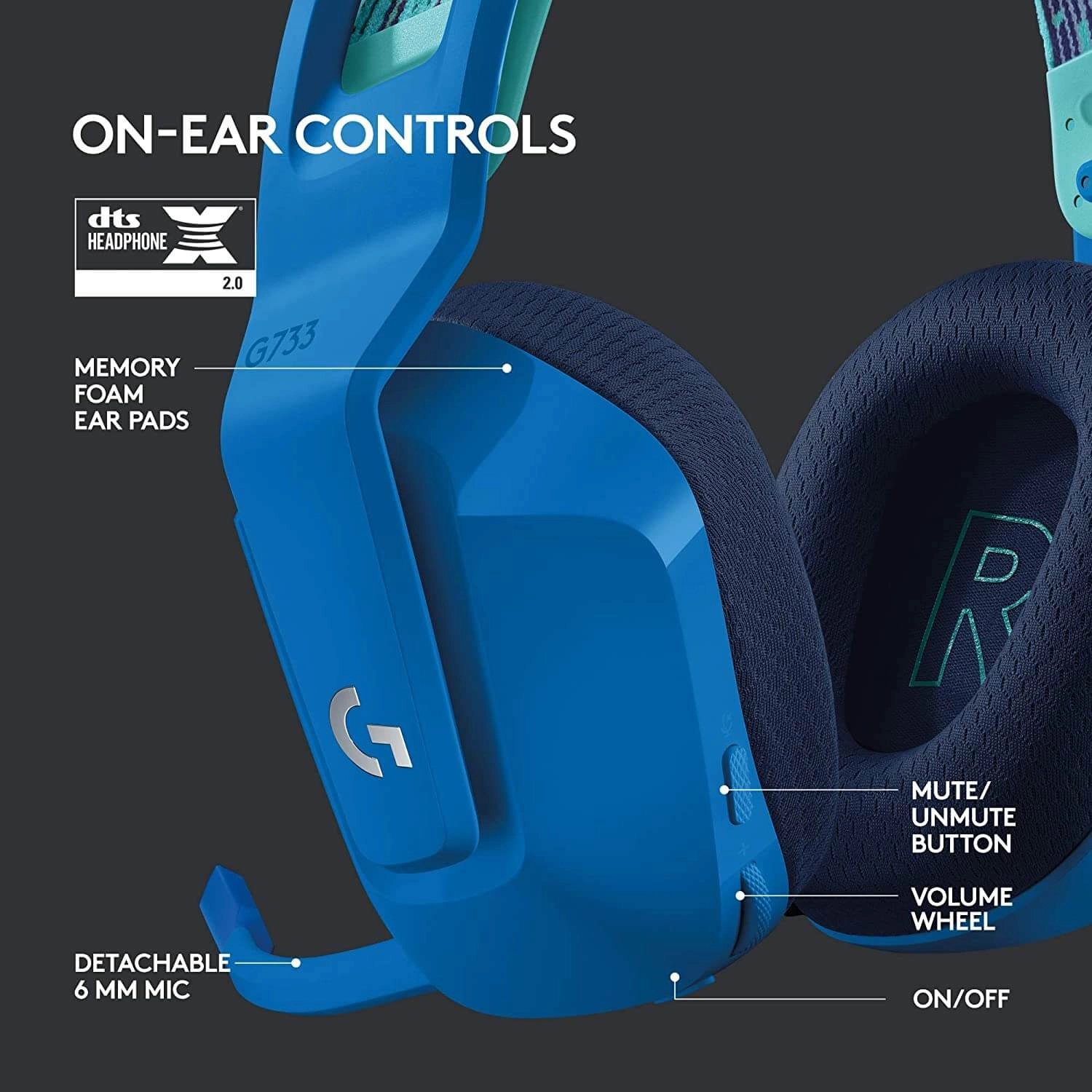 Logitech G733 LIGHTSPEED Wireless RGB Gaming Headset - Blue  for sale in Egypt from Games2Egypt