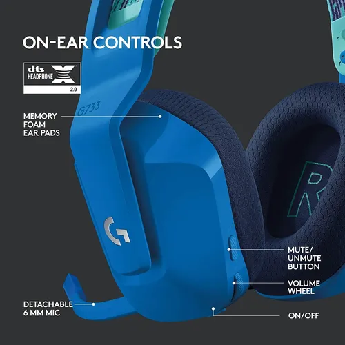 Logitech G733 LIGHTSPEED Wireless RGB Gaming Headset - Blue