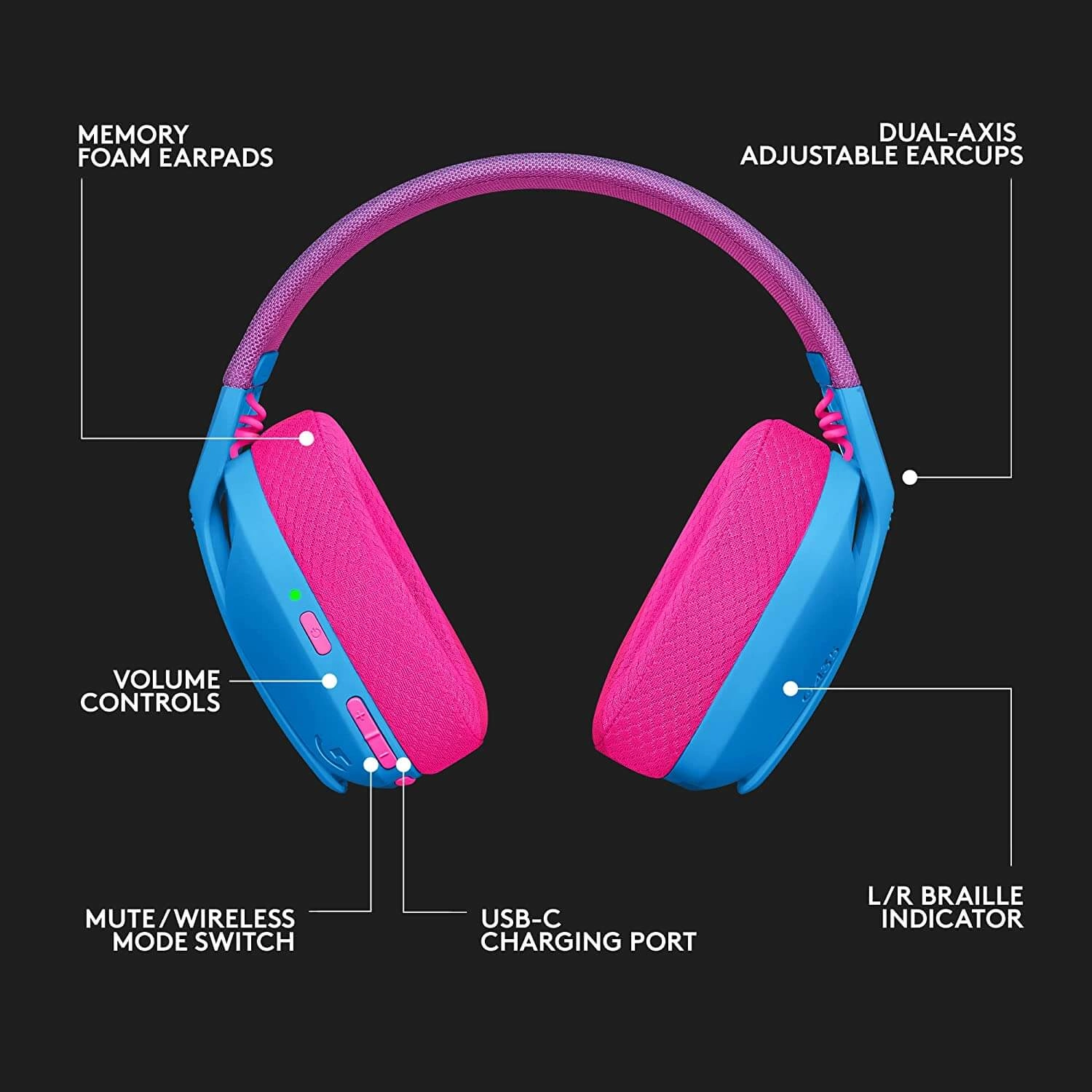 Logitech G435 Wireless Gaming Headset for PC - Blue and Pink  for sale in Egypt from Games2Egypt