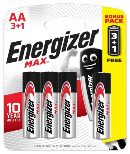 Energizer AA Max Alkaline Batteries (3+1)  for sale in Egypt from Games2Egypt