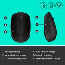 Logitech Wireless Gaming Mouse M171 - Black  for sale in Egypt from Games2Egypt