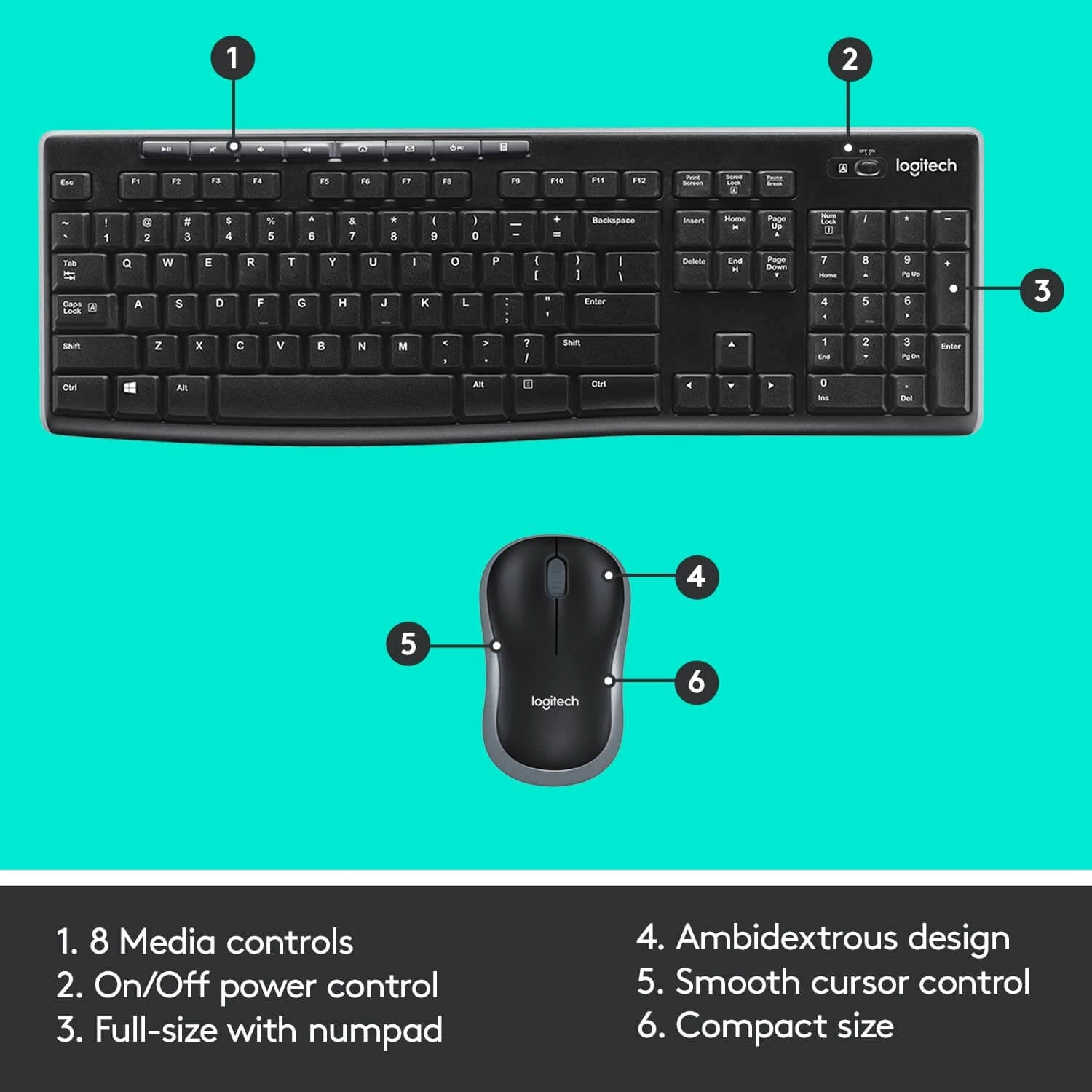 Logitech MK270 Wireless Gaming Keyboard and Mouse Combo  for sale in Egypt from Games2Egypt