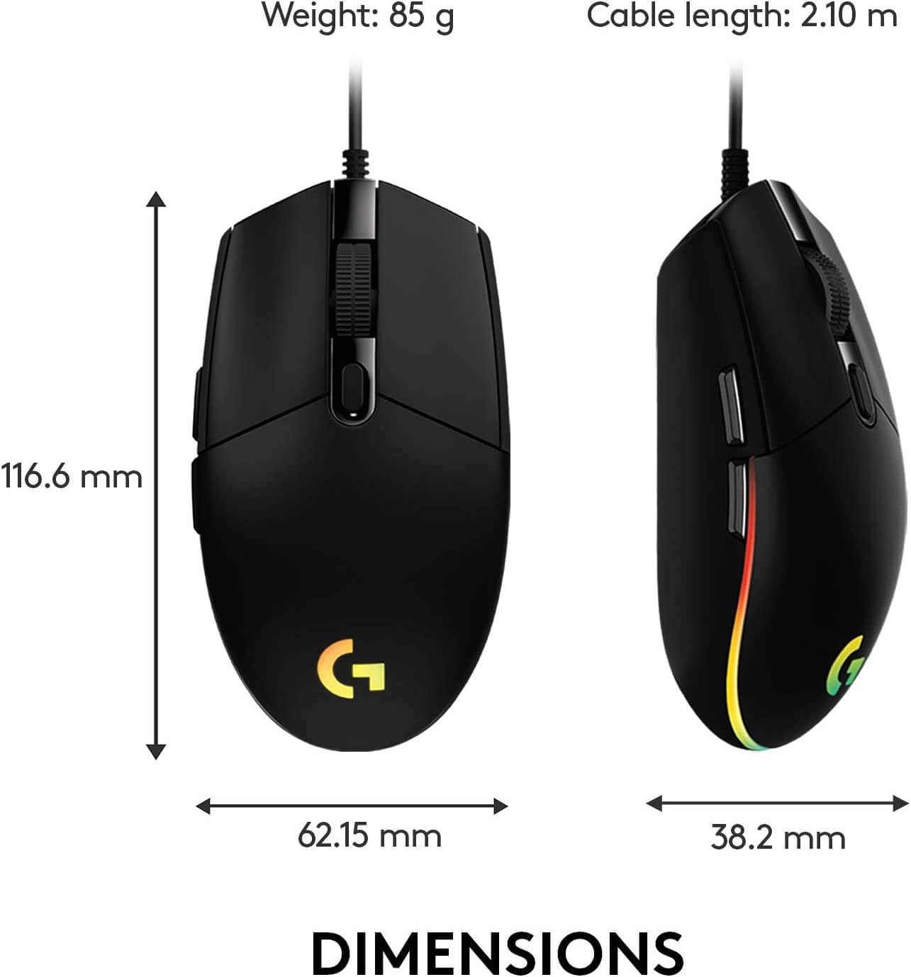 Logitech G102 Wired Gaming Mouse - Black  for sale in Egypt from Games2Egypt