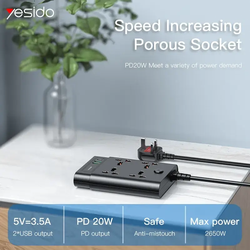 Yesido Power Socket  for sale in Egypt from Games2Egypt