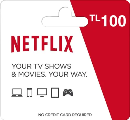 Netflix Gift Card 100 TL Key - Turkey