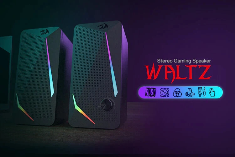 Redragon GS510 Waltz Gaming PC Stereo Speaker 2.0 Channel with RGB  for sale in Egypt from Games2Egypt