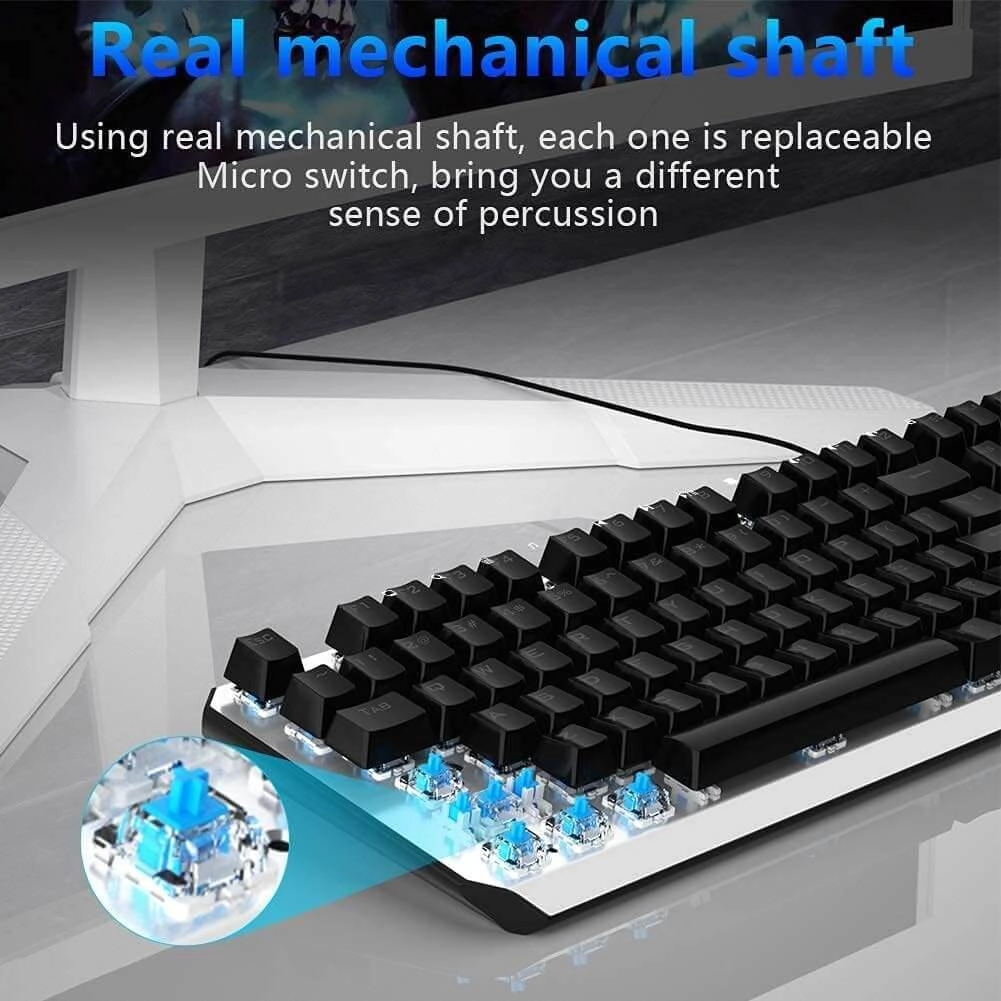 AULA F3087 Mechanical Gaming Keyboard with Blue Switches- Black and White  for sale in Egypt from Games2Egypt