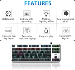 AULA F3087 Mechanical Gaming Keyboard with Blue Switches- Black and White  for sale in Egypt from Games2Egypt