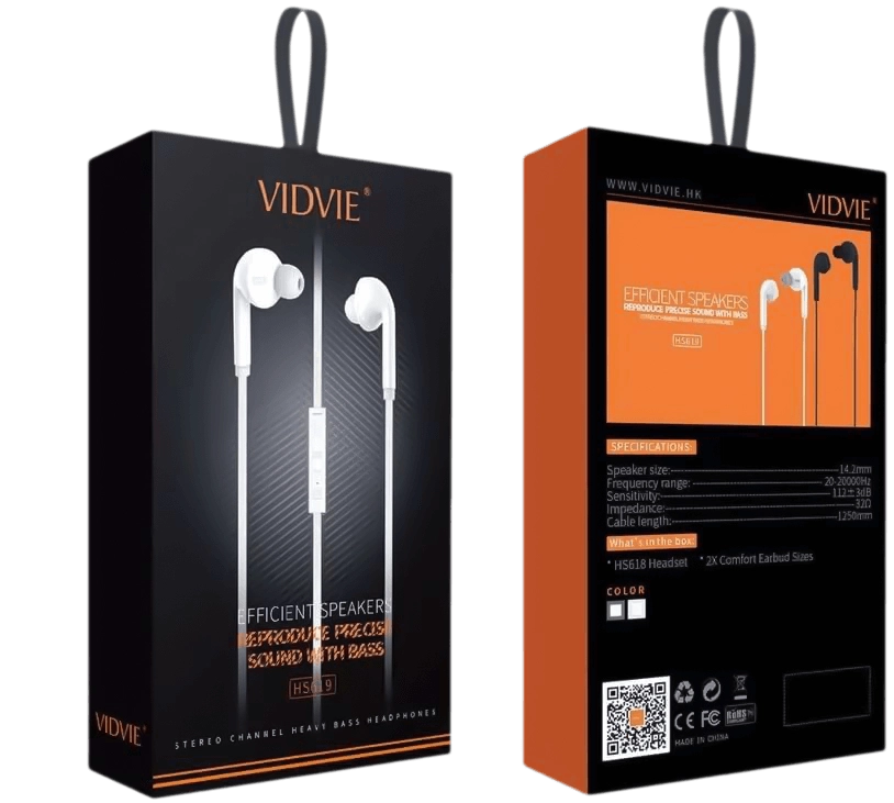 Vidvie HS619 Bass Earphone - Black - 1m  for sale in Egypt from Games2Egypt