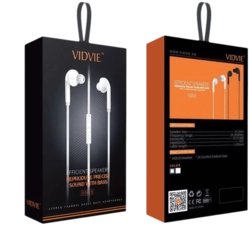 Vidvie HS619 Bass Earphone - Black - 1m  for sale in Egypt from Games2Egypt