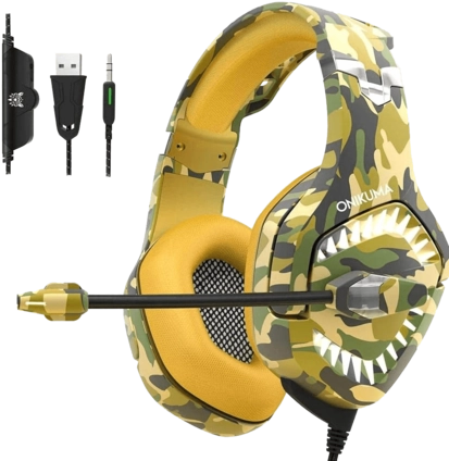 Onikuma K1B Pro Gaming Headset - Yellow Camouflage