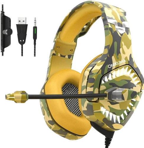 Onikuma K1B Pro Gaming Headset Yellow Camouflage with best price