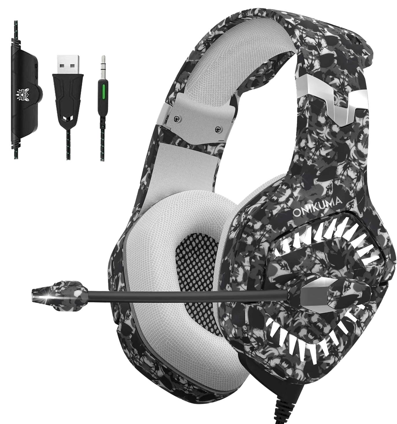 Onikuma K1B Pro Gaming Headset - Grey Camouflage  for sale in Egypt from Games2Egypt