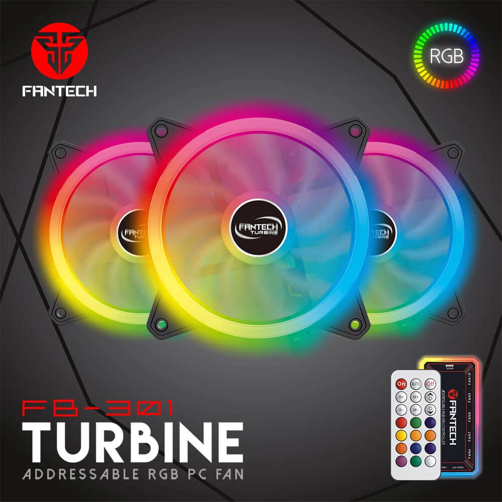 Fantech Turbine FB301 3 in 1 RGB PC Fan with Remote Control  for sale in Egypt from Games2Egypt