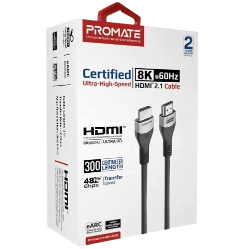 PROMATE PrimeLink 8K HDMI 2.1 Cable – Black (3m)  for sale in Egypt from Games2Egypt