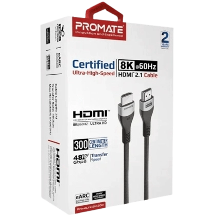 PROMATE PrimeLink 8K HDMI 2.1 Cable – Black (3m)