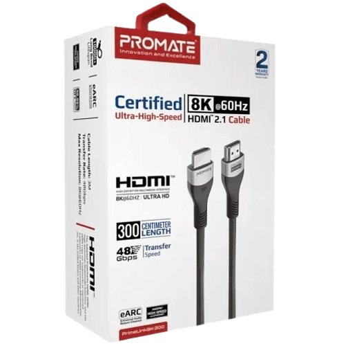 PROMATE PrimeLink 8K HDMI 2.1 Cable – Black (3m)  for sale in Egypt from Games2Egypt