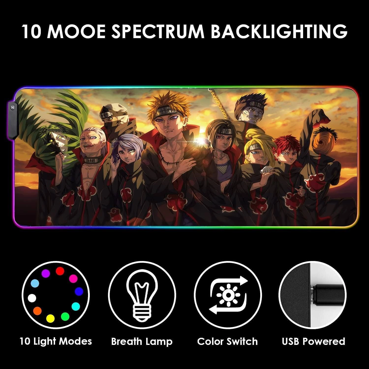 Naruto RGB Gaming Mouse Pad - 80x30 cm (XL)  for sale in Egypt from Games2Egypt