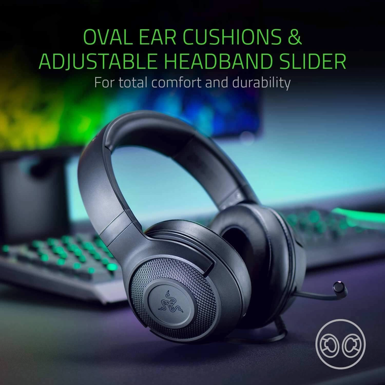 Razer Kraken X Essential Wired Gaming Headset - Black  for sale in Egypt from Games2Egypt