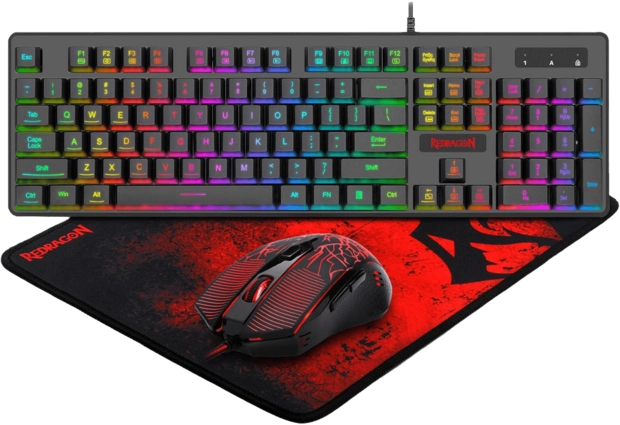 Redragon S107 Combo: Gaming Keyboard and Mouse with Mousepad 