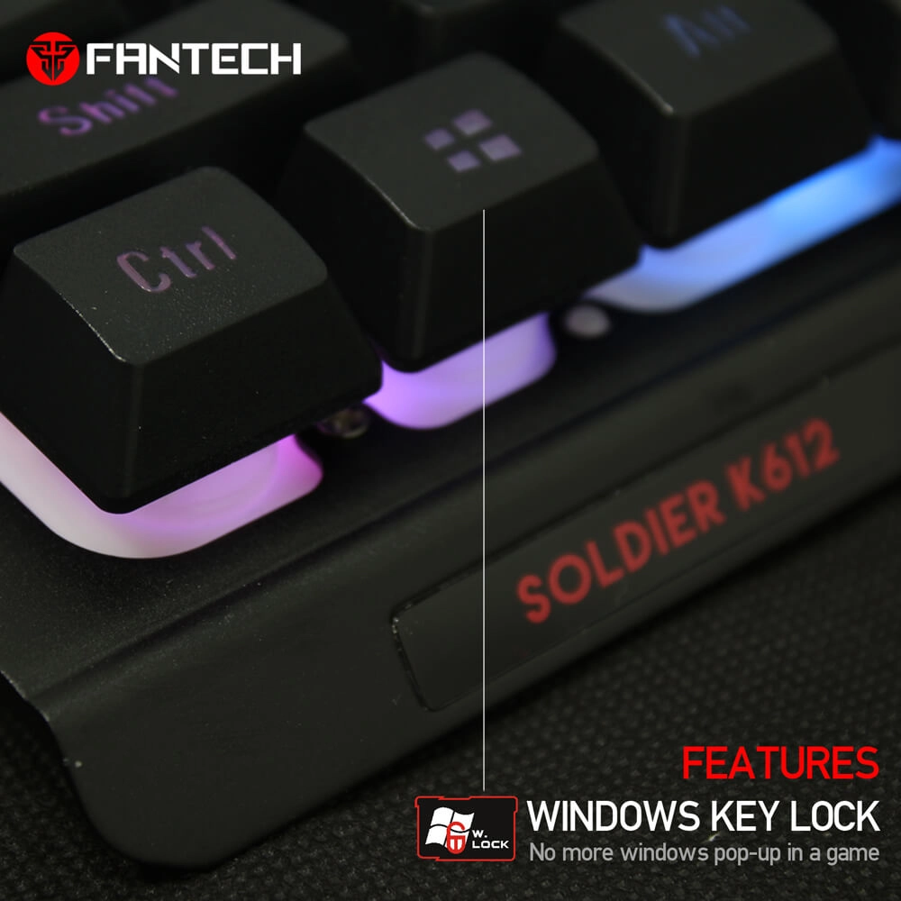 Fantech Soldier K612 RGB Membrane Gaming Keyboard - Black  for sale in Egypt from Games2Egypt