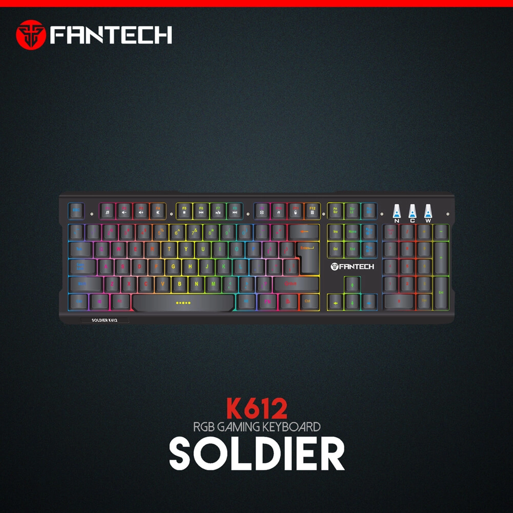 Fantech Soldier K612 RGB Membrane Gaming Keyboard - Black  for sale in Egypt from Games2Egypt