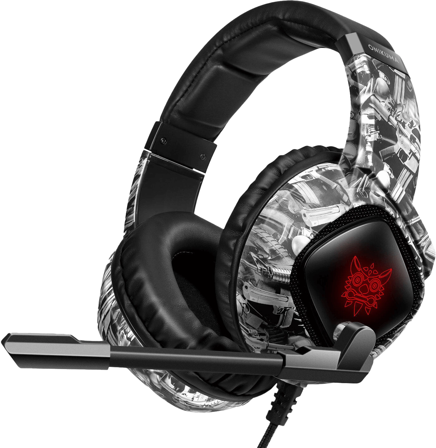 Onikuma K19 RGB Wired Gaming Headset - Grey Camouflage  for sale in Egypt from Games2Egypt