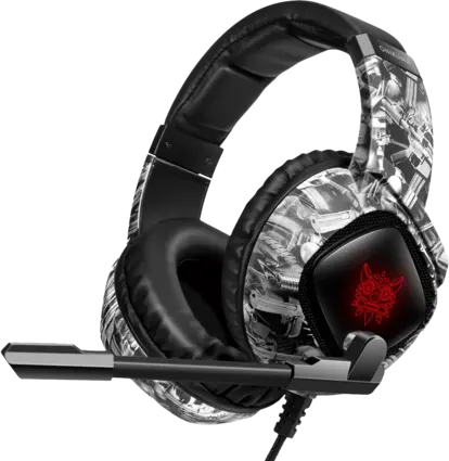 Onikuma K19 RGB Wired Gaming Headset - Grey Camouflage