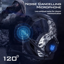 Onikuma K19 RGB Wired Gaming Headset - Grey Camouflage  for sale in Egypt from Games2Egypt