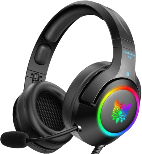 Onikuma K9 Wired RGB Gaming Headset - Black