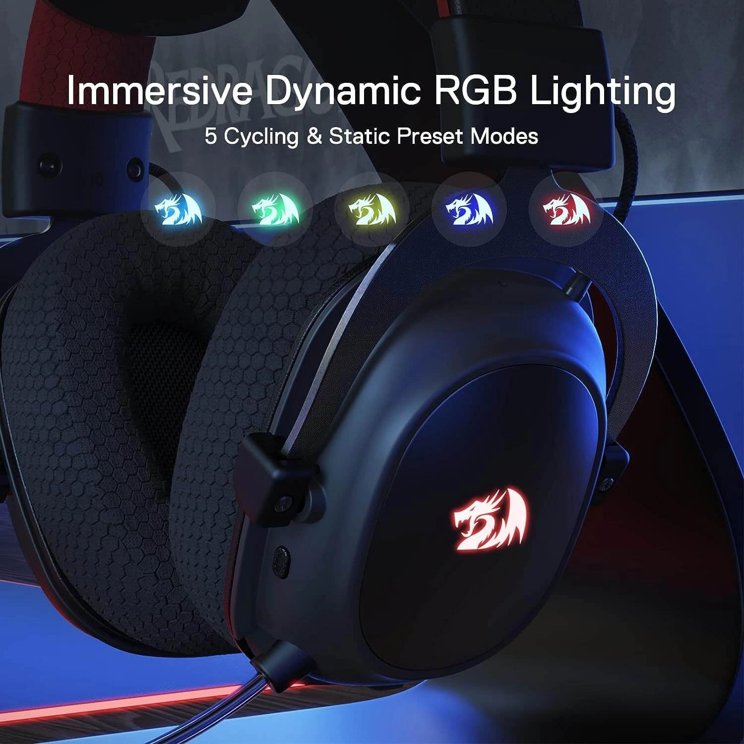 Redragon H510 PRO Zeus-X RGB Wireless Gaming Headset - Black and Red  for sale in Egypt from Games2Egypt