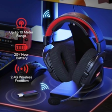 Redragon H510 PRO Zeus-X RGB Wireless Gaming Headset - Black and Red  for sale in Egypt from Games2Egypt